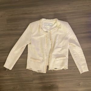 IRO White Boucle crop jacket